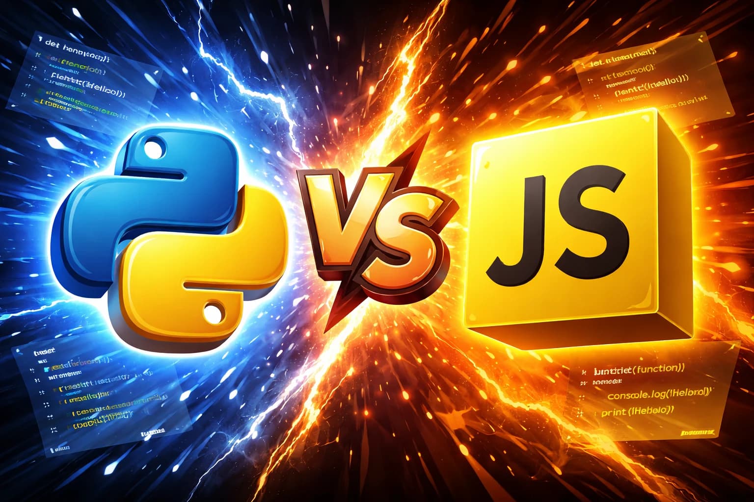 Обкладинка статті: Python vs JavaScript: що обрати у 2026 році